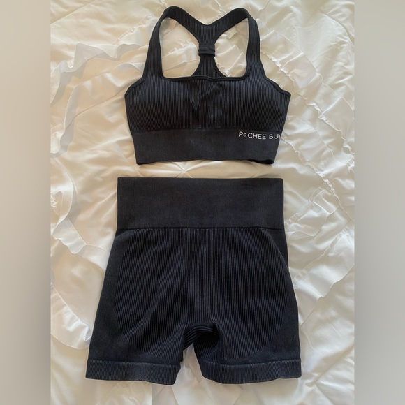 pchee bum Tops - Pchee Bum black ribbed set size small